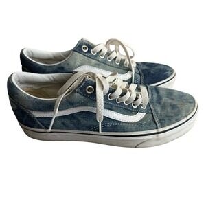 Vans Old Skool Bleached Denim Skate Shoes Sneakers Men 8 Women 9.5‎